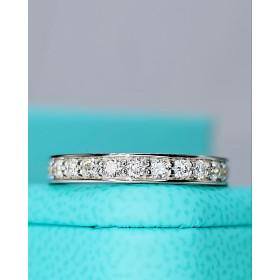 Кольцо из белого золота в стиле Tiffany с бриллиантами 0,780 ct
